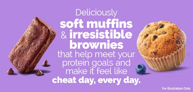 Deliciously soft muffins and irresistible brownies that help meet your protein goals and make it feel like cheat day, everyday.