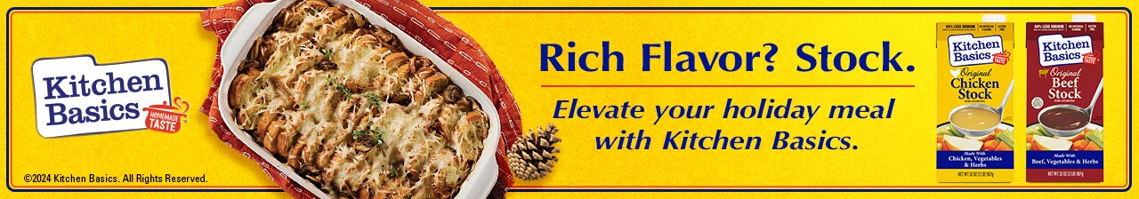 Rich Flavor? Stock. Elevate your meal with Kitchen Basics