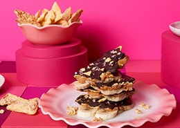 plate with a stack of banana bark