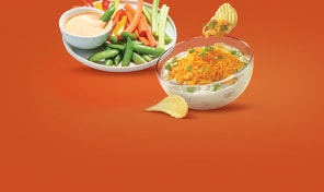 Chips, dip and veggie tray