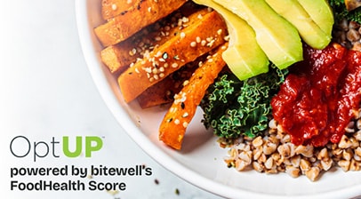 OptUP™ powered by bitewell’s FoodHealth Score.