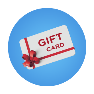 Gift card with a festive red bow on it.