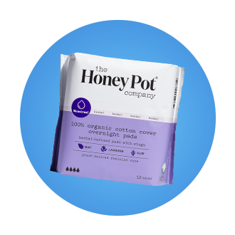 100% cotton organic overnight pads by the honey pot company
