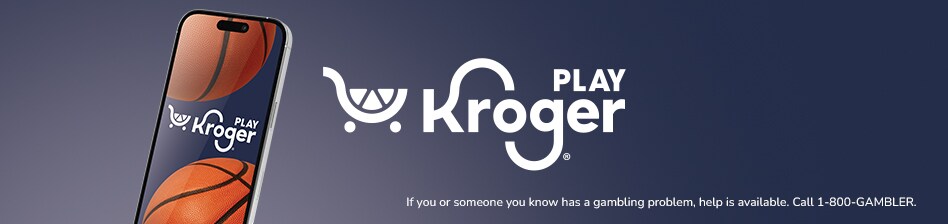 Kroger Play logo on cell phone.
