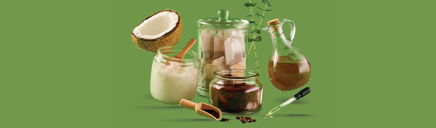 4 assorted foods as beauty treatments