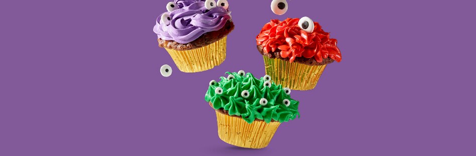 Monster Cupcakes with Marshmallow Fluff Frosting