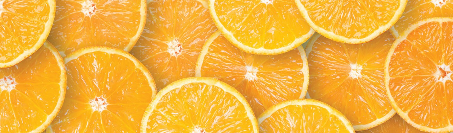 close-up of citrus slices