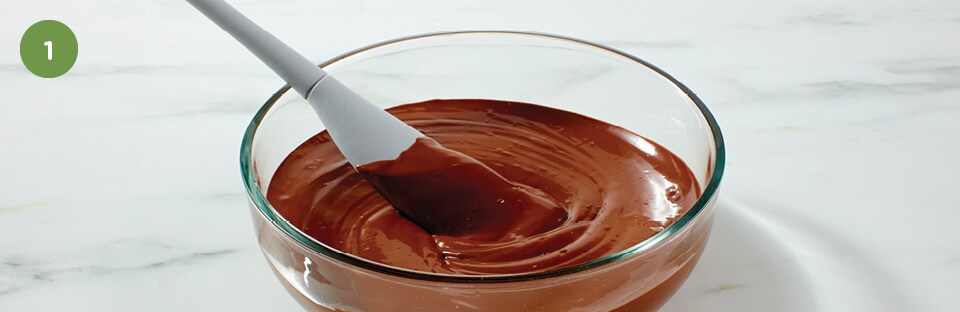 chocolate melted in glass bowl