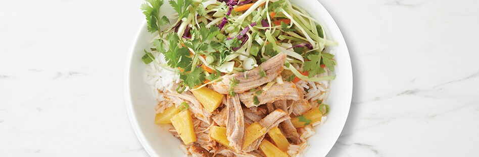 Thai Shredded Pork and Pineapple Bowls