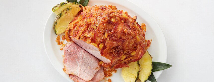 Bacon-Wrapped Ham with Sweet and Sassy Glaze Recipe