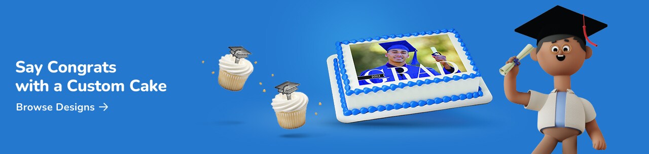 Customizable graduation cakes