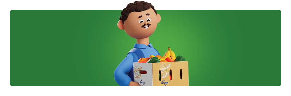 Zero Hunger Zero Waste Kroger Employee holding groceries