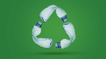 Recycled plastic water bottles