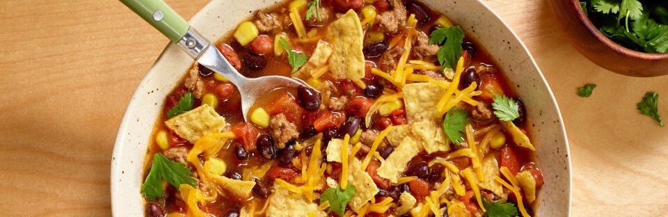 Taco soup bowl