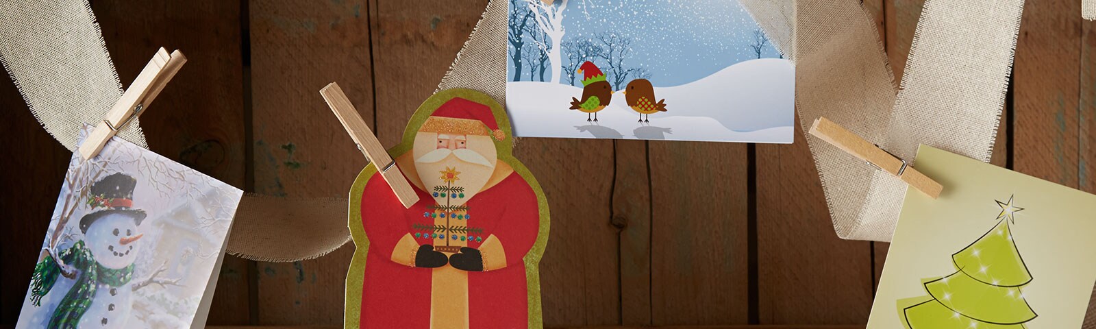 Holiday cards decorated for the home