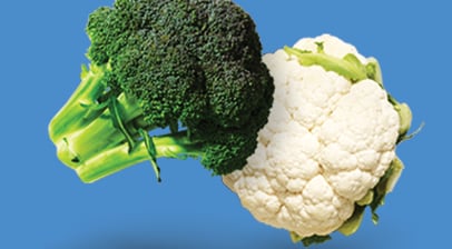 Broccoli and cauliflower