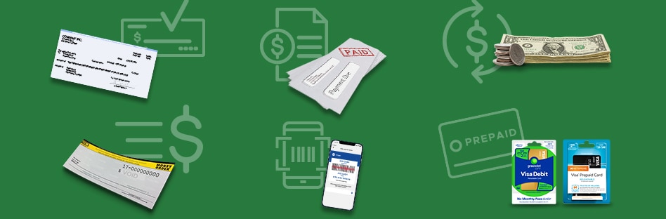 Consolidated representation of all the money services available at City Market including check cashing, bill pay, money transfers, money orders, account funding, and prepaid cards.