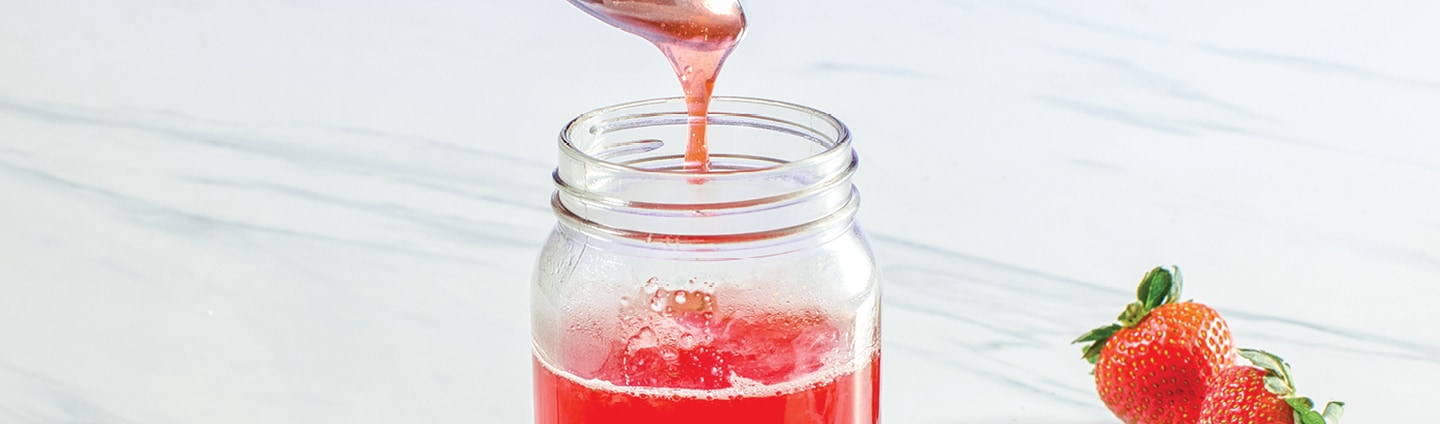  Glass jar with simple syrup