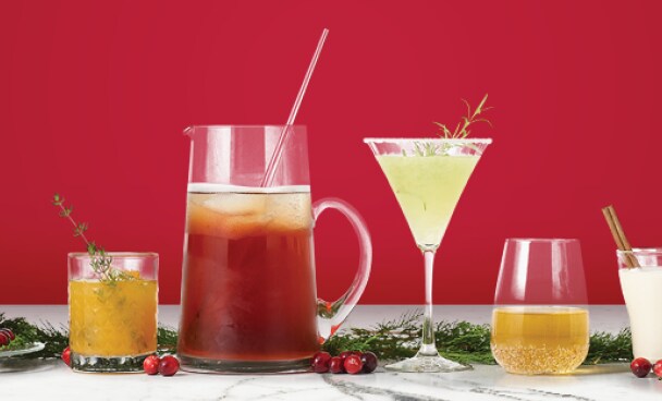 lineup of holiday cocktails